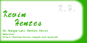 kevin hentes business card